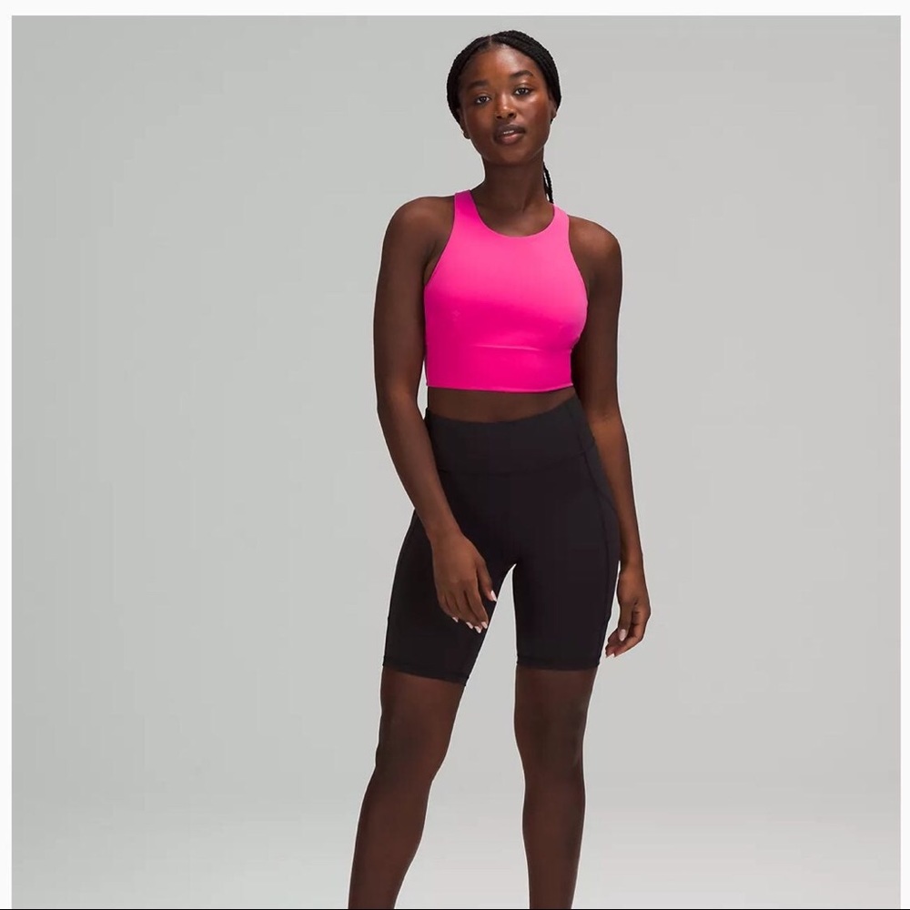 Lululemon Like New Wunder Train Longline Bra Size 6 in Sonic Pink